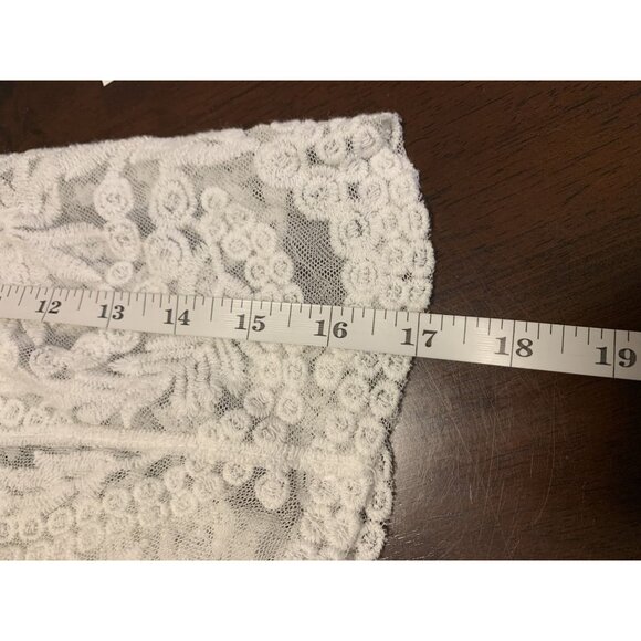 Rachel Zoe O/S White Cotton Lace Sheer Embroidered Boho Top Blouse Floral - Picture 7 of 8